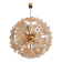 Large Sputnik chandelier in brass and amber Murano glass, SiSche, 1960.