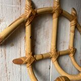 Small vintage rattan hook