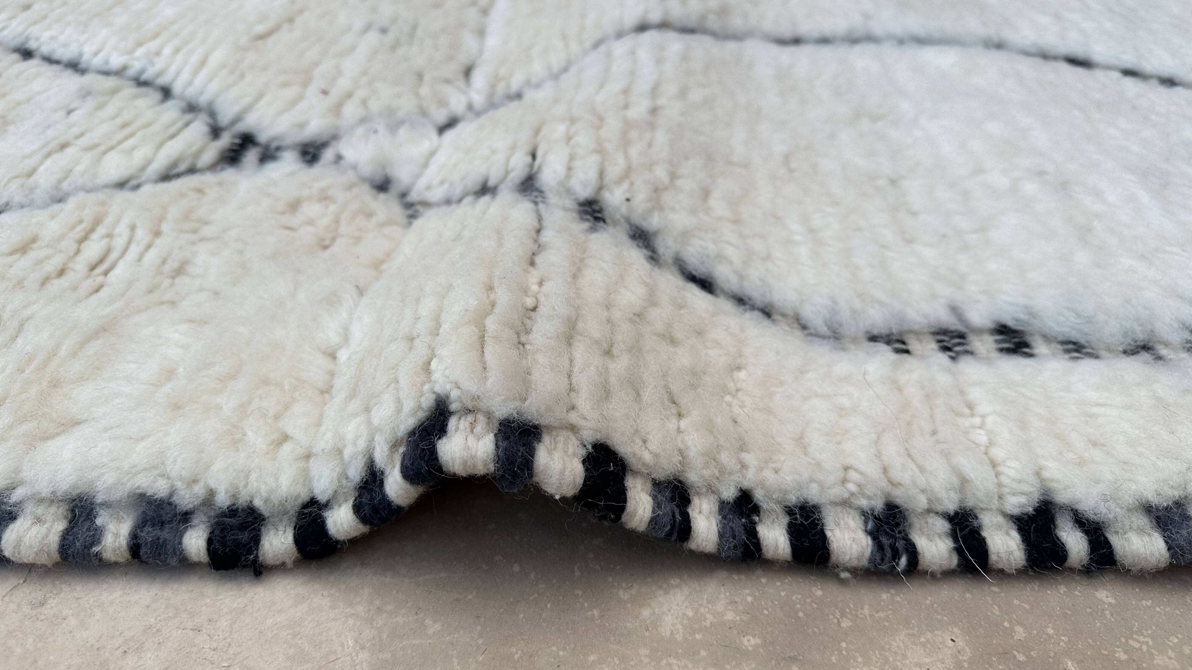 Tapis Berbère Beni Ourain blanc -  289 x 203 cm
