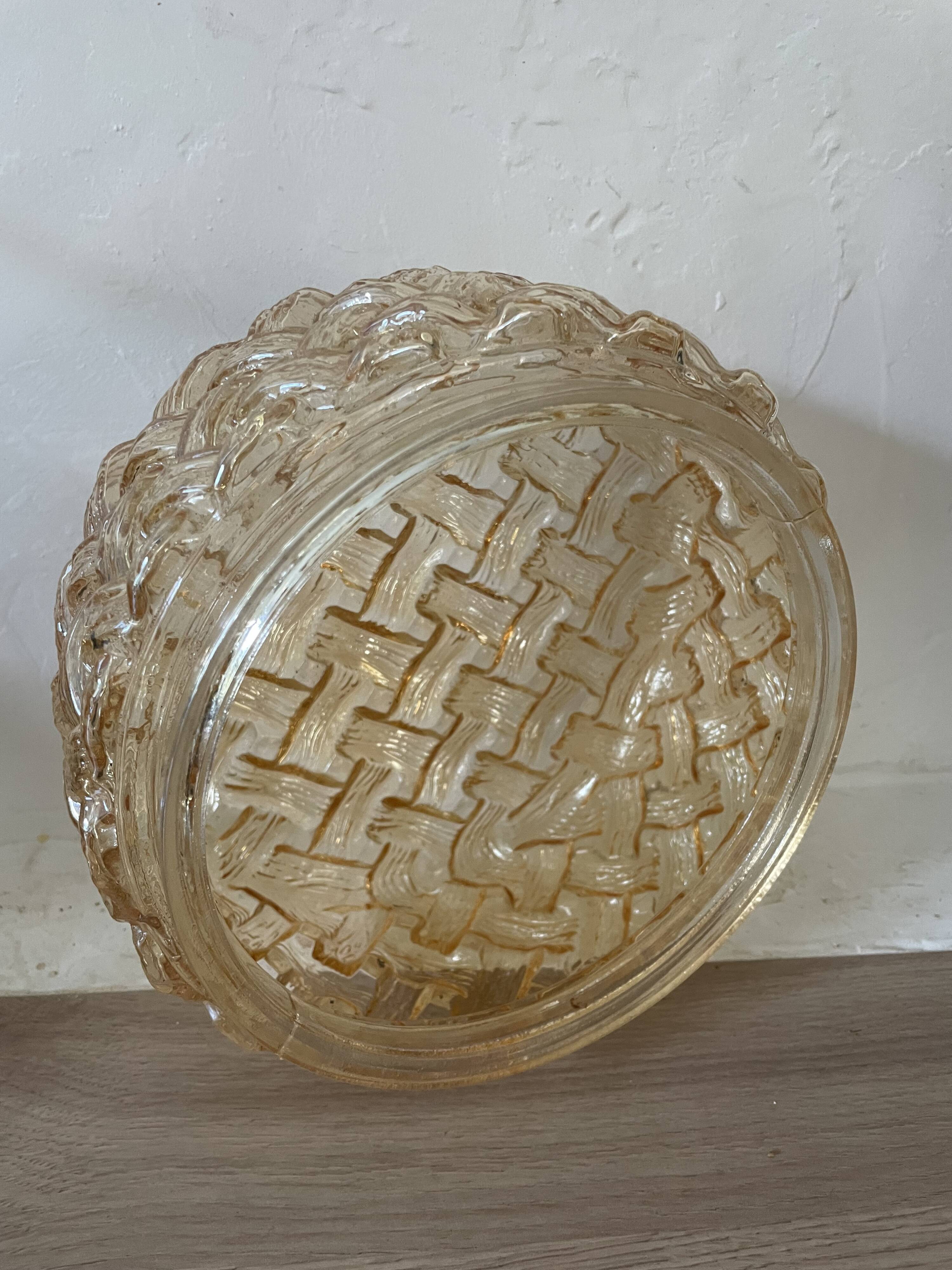Vintage Amber Glass Wall/Ceiling Light