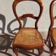 pair of Art Nouveau chairs, cane and faux leather