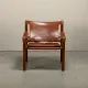 Arne Norell Sirocco Safari Lounge Chair in stained Ash and Brown Leather