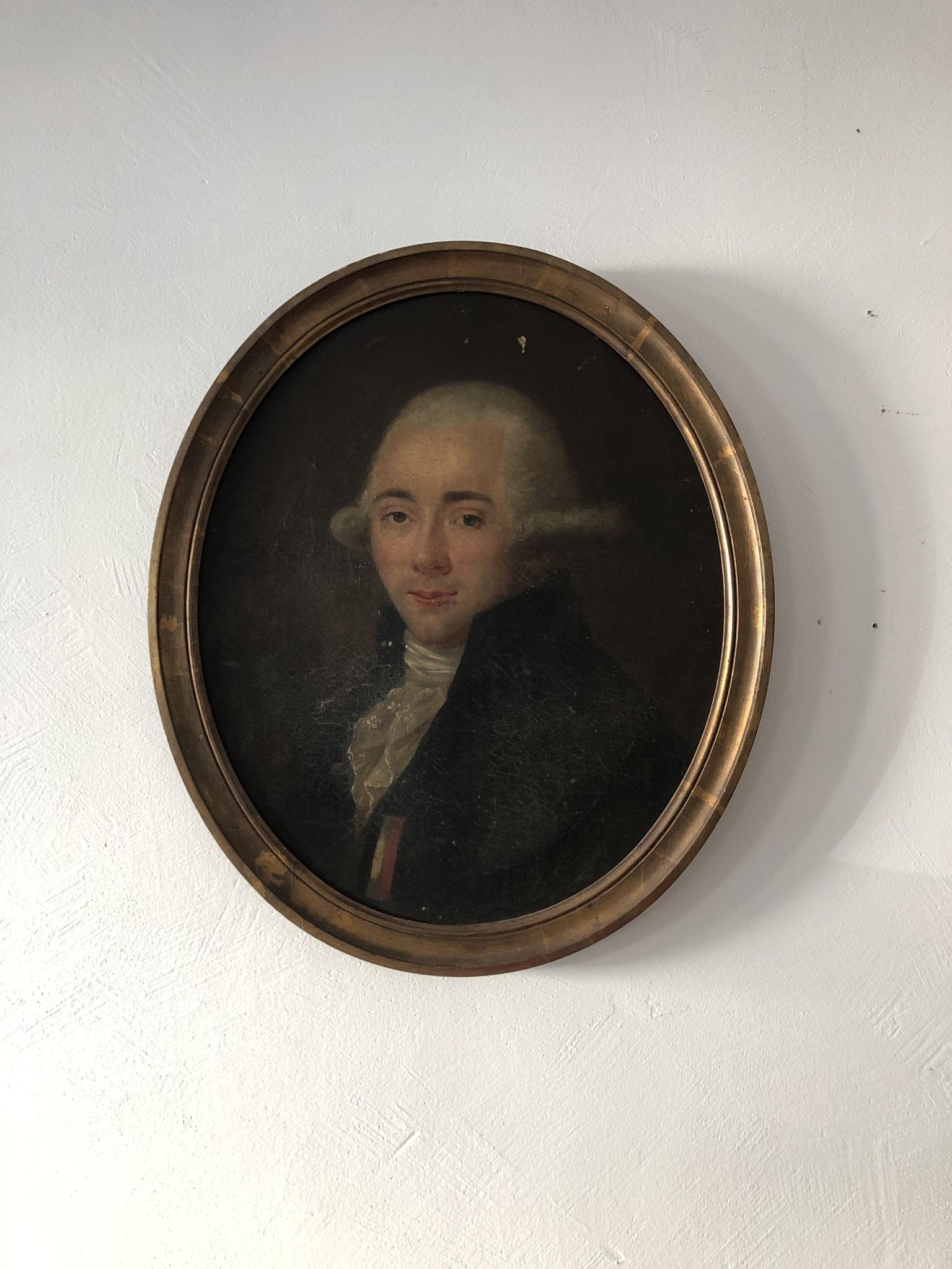 Medallion portrait of a courtman, oil on canvas, 19th century