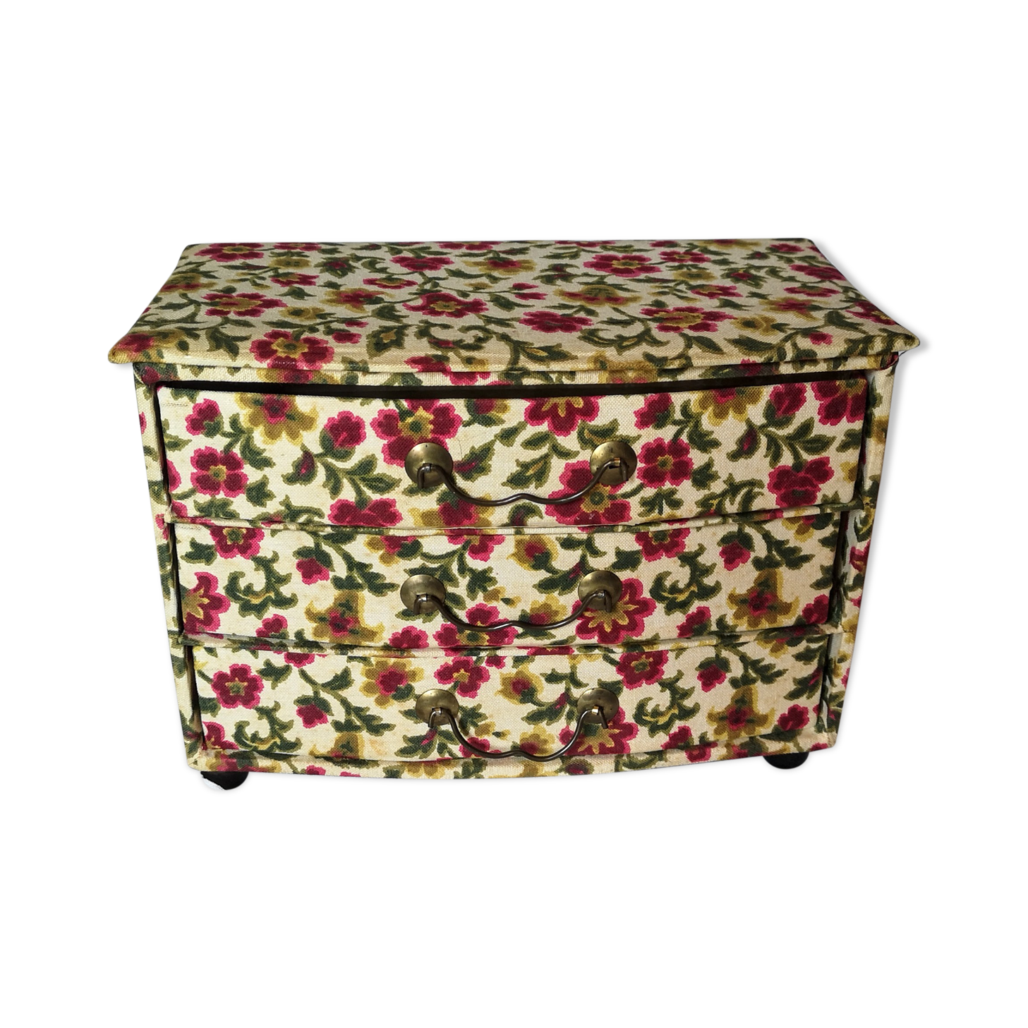 Vintage mini-chest of drawers, made of fabric to store your jewelry