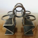 Serre brutalist books in raw steel 70s