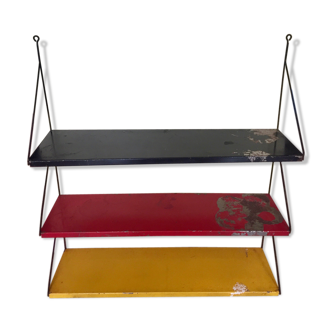 Old vintage shelves in teak and metal of the 50s