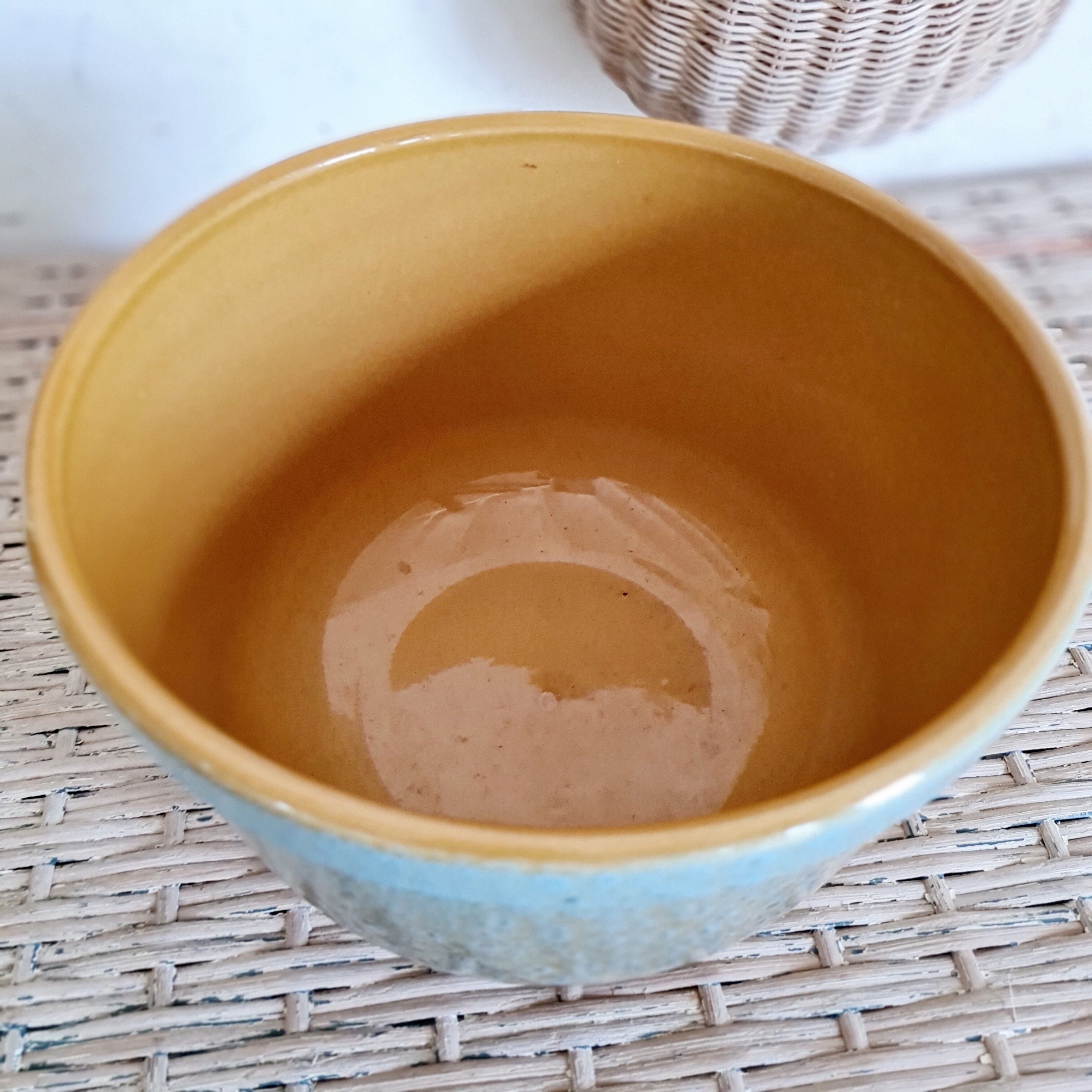 Old blue dish or salad bowl