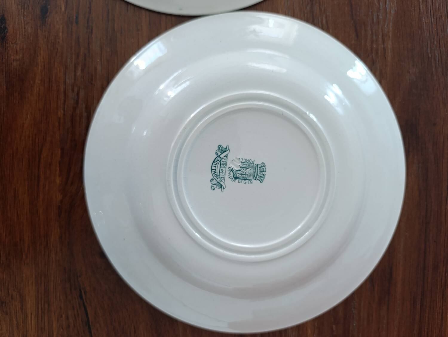 2 Gien ironstone soup plates, Sagittaire model