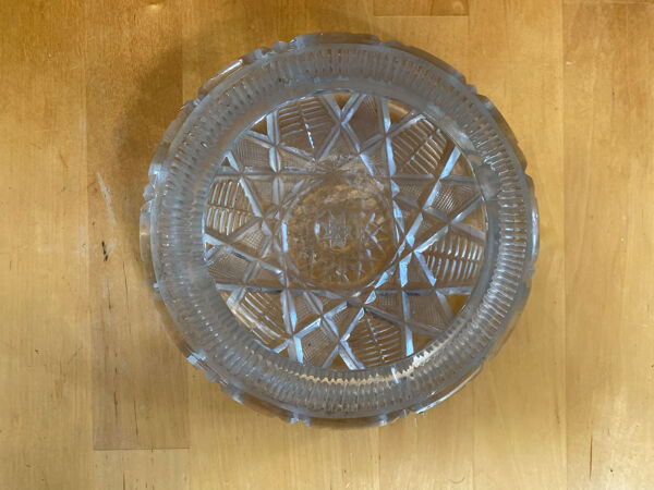 Cendrier Ancien Cristal Taillé Style Saint Louis Vintage #E081