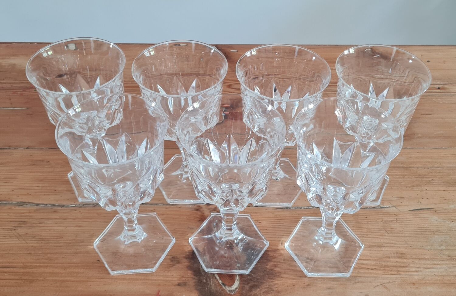 Set de 7 verres en cristal ciselé
