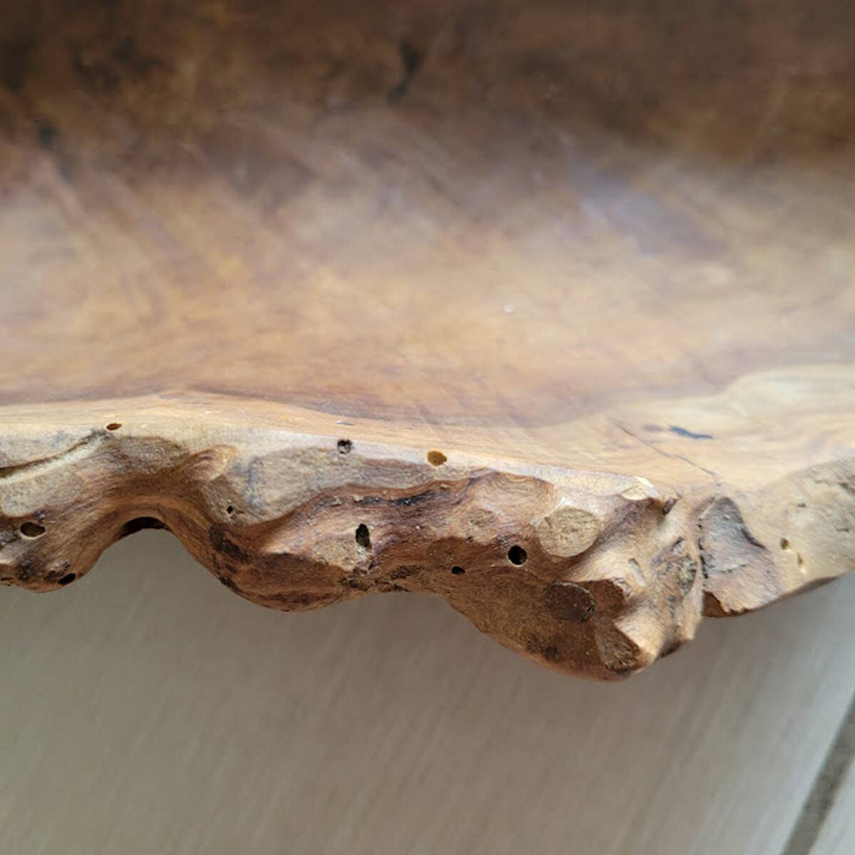 Old carved wooden basket