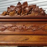Dressing table with storage, in solid walnut