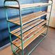 Steel and wooden shelf on wheels