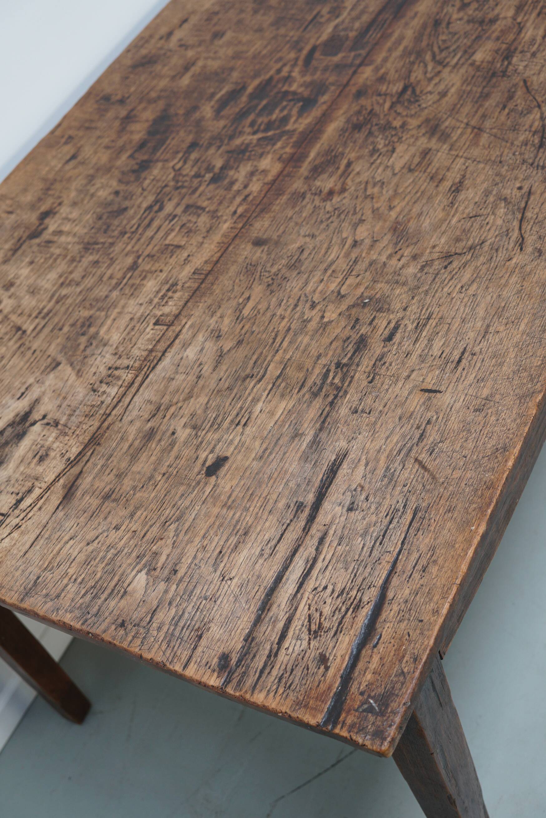 Antique Oak Early 20th Century Dutch Rustic Farmhouse Dining Table