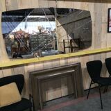 Engraved two-tone panoramic mirror