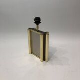 Lampe de table miroir en laiton années 1970 Vintage Hollywood Regency