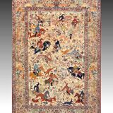 Tapis d'orient Iran Ispahan en laine et soie