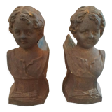 Pair of old cast iron chenets late 19th