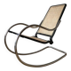 Chrome and cane rocking chair