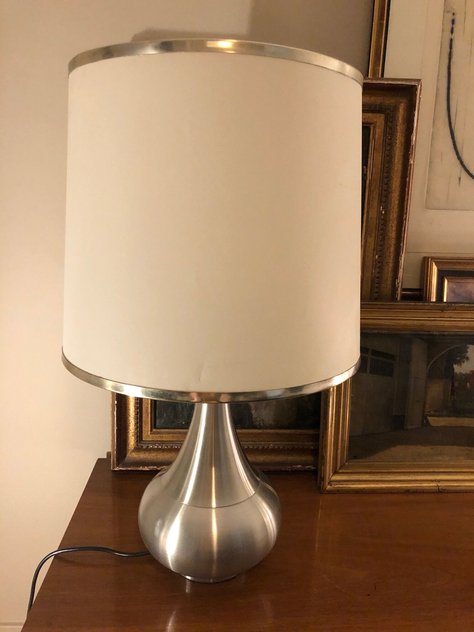 Brushed aluminum lamp 1970