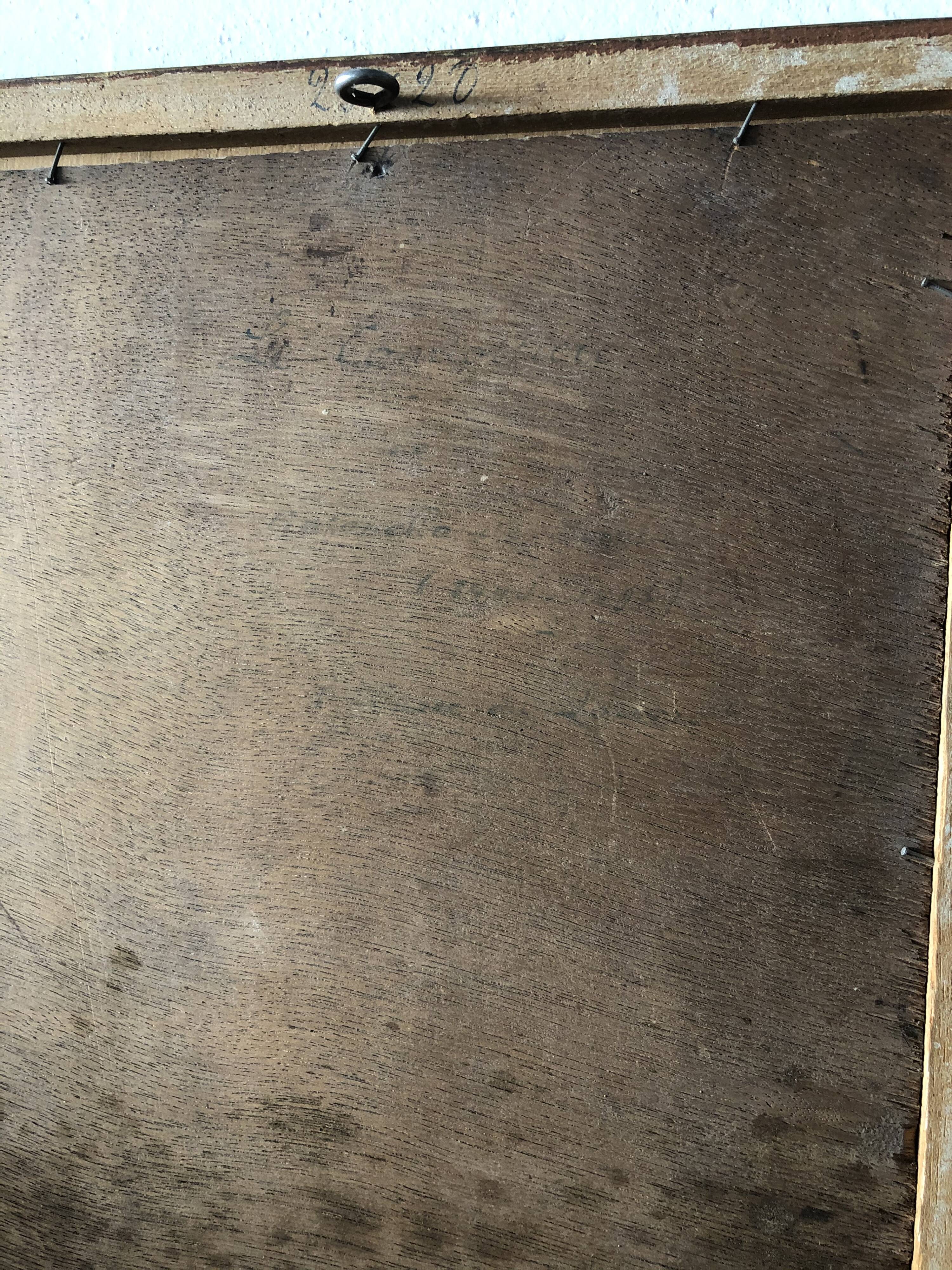Portrait depicting Le Condottière, oil painting on wood.