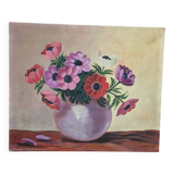 Old painting, anemones