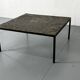 Mid Century minimalistic modernist slate and steel coffee table, 1950s