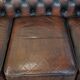 Classic English Chesterfield 2.5 seater sofa in brown cowhide