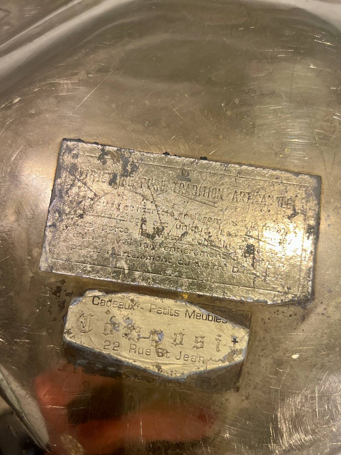 Octagonal brass plate