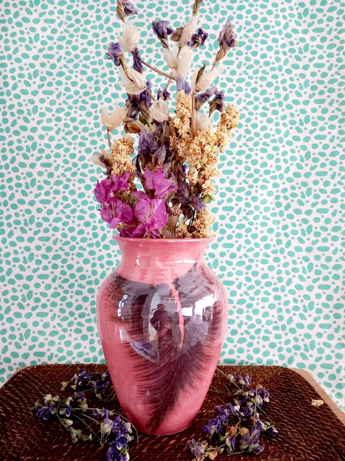 Vase faïence irisé