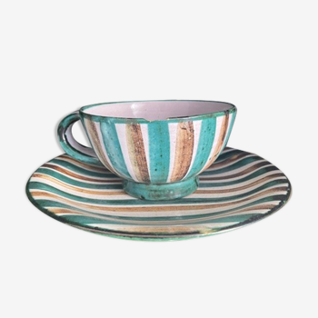 Tasse + sous tasse robert picault vallauris 1950