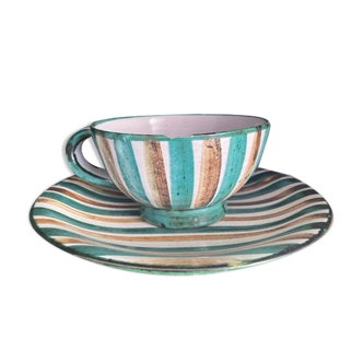 Tasse + sous tasse robert picault vallauris 1950