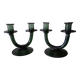 Pair of blown glass candlesticks