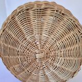 High basket with woven straws
