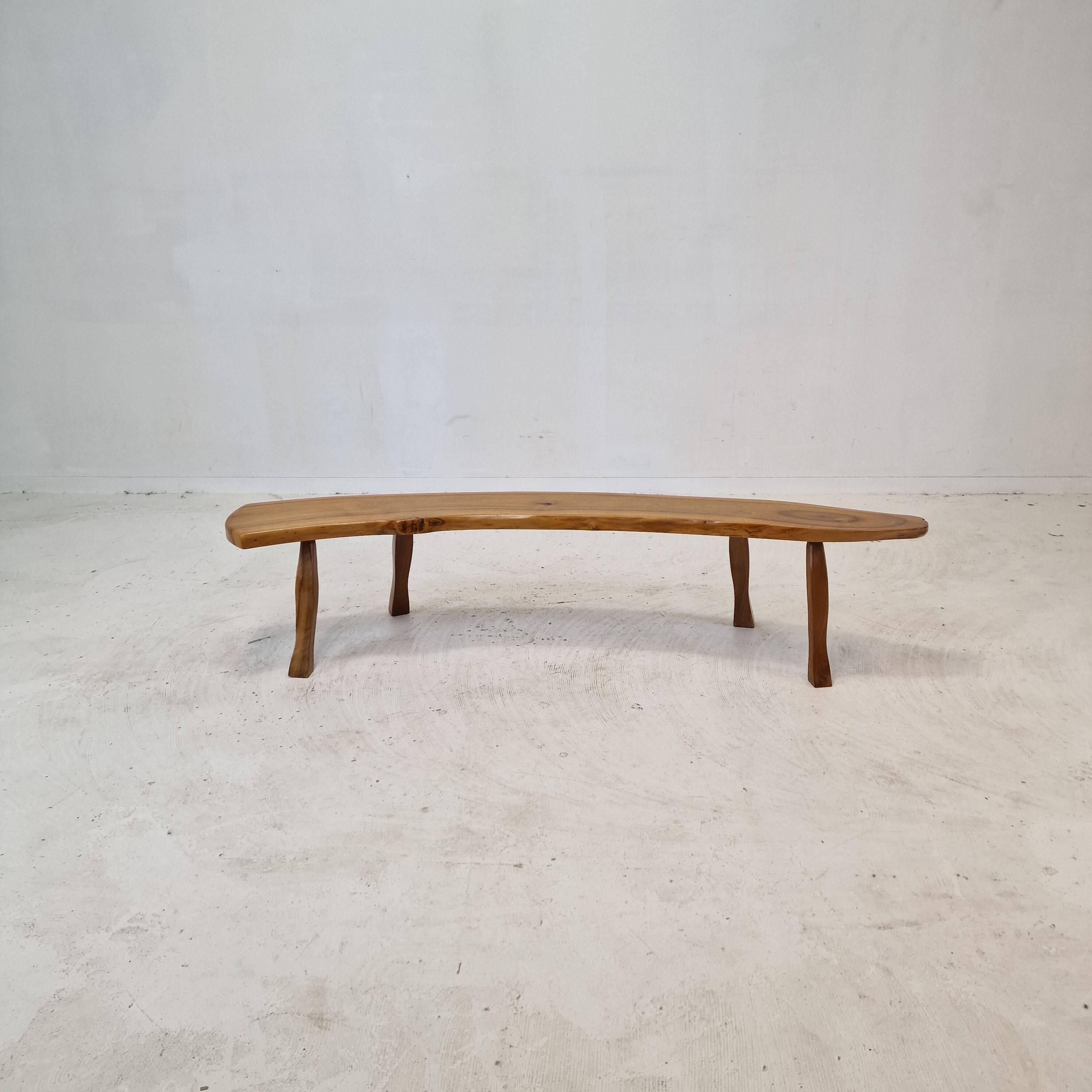 Wooden Tree Trunk Bench, France 1960s