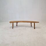 Banc en tronc d'arbre en bois, France 1960