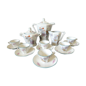 Service a café art deco en porcelaine