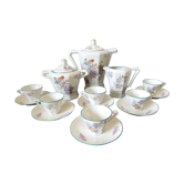 Service a café art deco en porcelaine signé drb Limoges