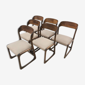 Lot of 6 chairs Baumann Sleigh