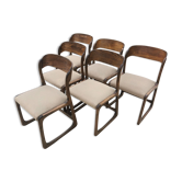 Lot of 6 chairs Baumann Sleigh