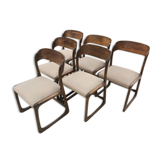 Lot de 6 chaises traîneau Baumann