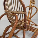 Vintage bamboo rocking horse, 1960s