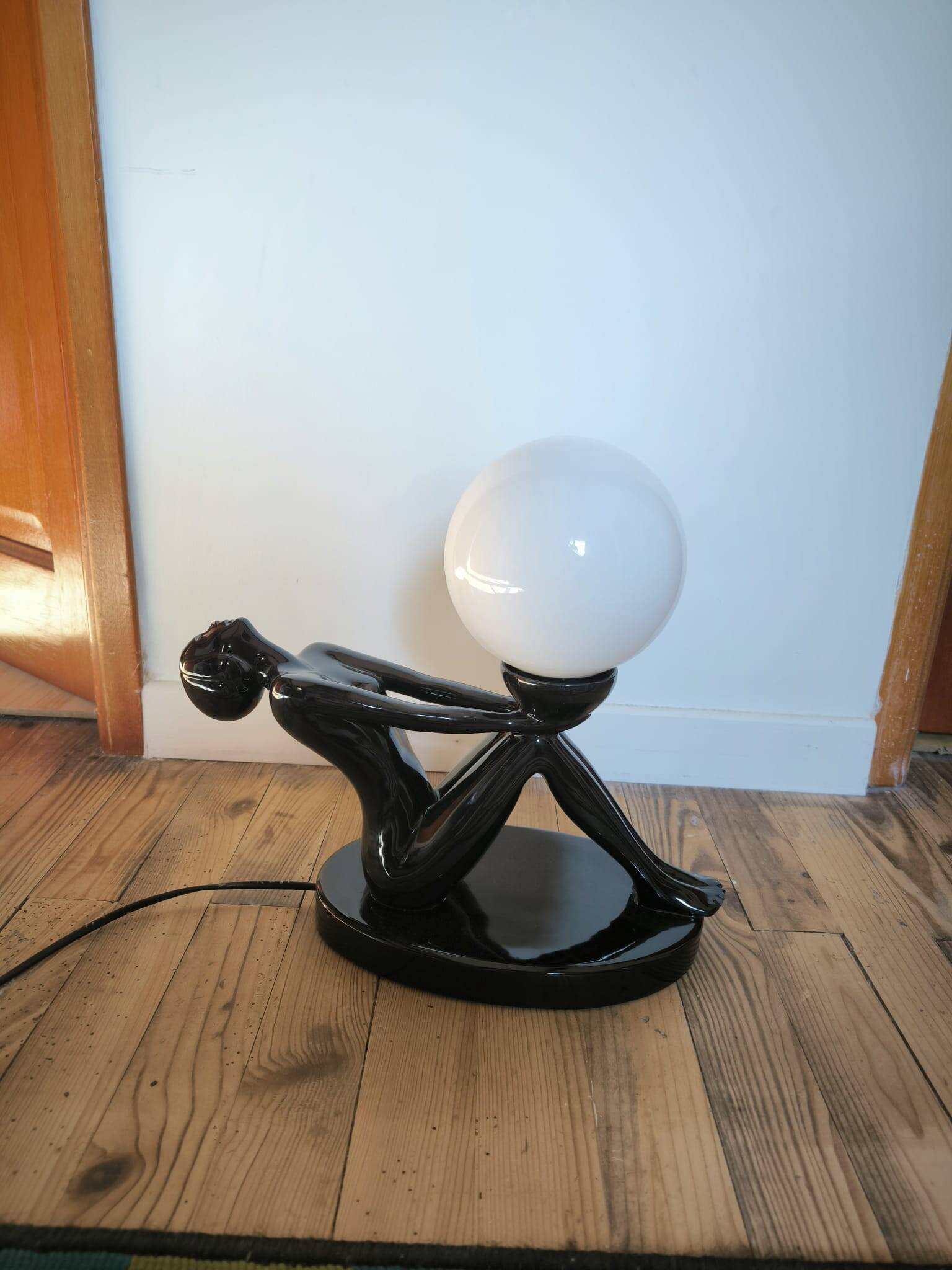 Lampe vintage opaline style art déco