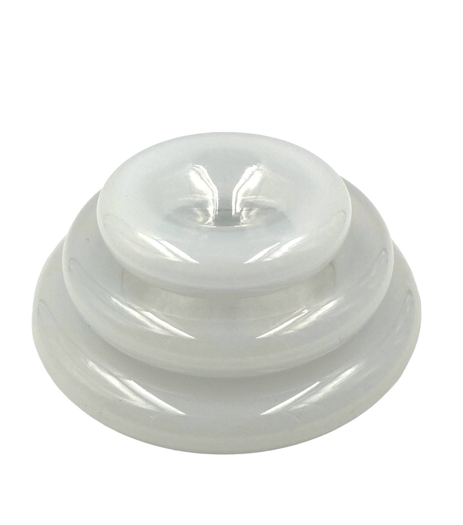 "Pomeri" cloudy crystal centerpiece / vide poche, Eleonore Peduzzi Riva, Vistosi Murano Italy, 1972