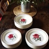 Lot 9 plates Badonviller germaine rose 1940