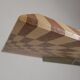 Coffee table made from hundreds of wooden blocks in a psychedelic pattern, 1990s.