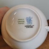 Large vintage Limoges France Giraud porcelain cup with blue flower pattern