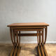 Set of 3 nesting tables from Nathan editions in teak and beech.
