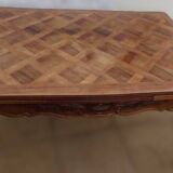 Italian-style table and its two removable extensions in solid walnut wood