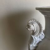 XXL white lion head neo-classical amphora vase from the Empire Consulate.